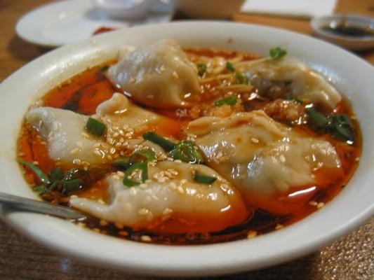 spicy pork and chive dumplings