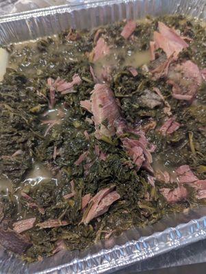 Braised kale with smoked Turkey