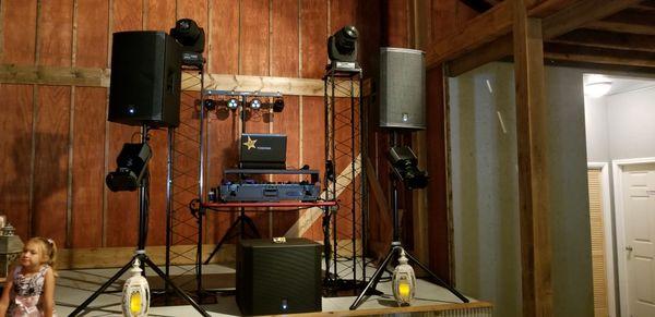 Wedding setup at The Water Tower Barn in Sainte Genevieve, MO