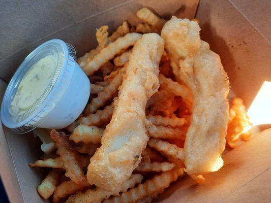 Halibut fish and chips