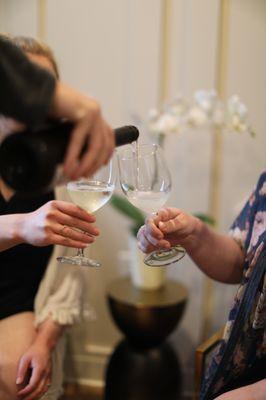 Enjoy champagne with our Spa Combination Services