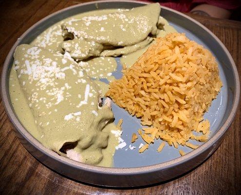 Enchiladas Verdes y Rojas (Green Sauce)