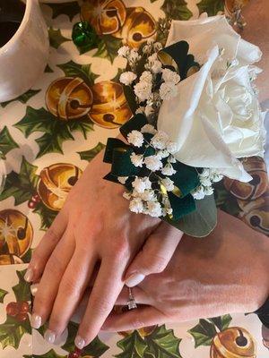 Stunning corsage for my bridal brunch