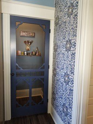 Kitchen Pantry using screen porch door