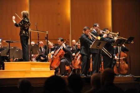 Debuting the Triple Trombone Concerto by Eric Ewazen, Nov. 2013. Photo by Chris Scinta.