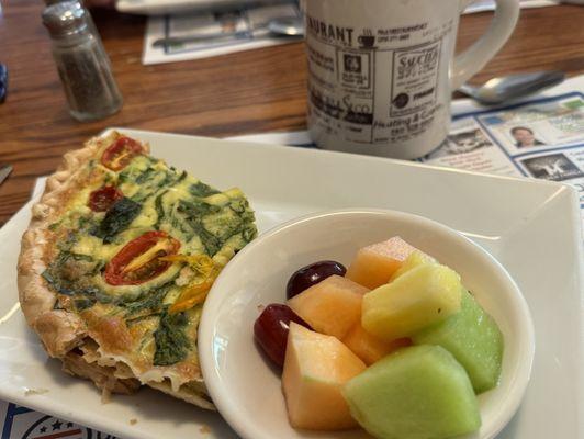 Greek Quiche with fruit.