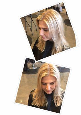 Blonde on blonde! Highlight touch up by Lisa Estrela