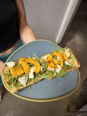 Brunch Buratta and Peach toast