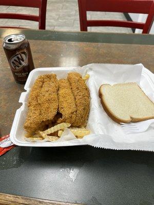 2 piece catfish lunch special.