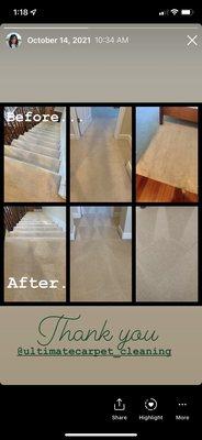 Carpet before and after