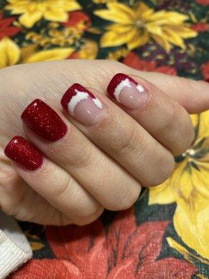 Santa French! Holiday nails!!!