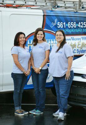 Hopkins Air Conditioning office support staff.