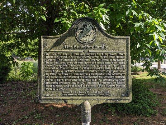 The Braselton Family Historical Marker, Braselton GA