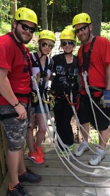 Zipping through the trees Representing our Black Hawks right after our 2015 Stanley cup victory