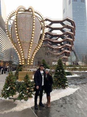 Holiday lights at Hudson Yards