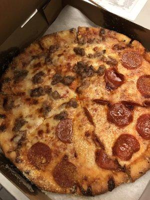 Pepperoni and Sausage pizza