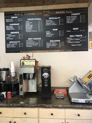 Full menu, drink station