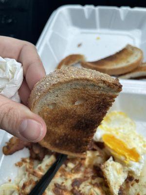 Moldy bread? So hard I could not tear it with my teeth.