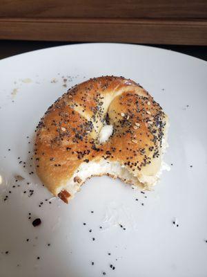 Poppy seed mini bagel with cream chee