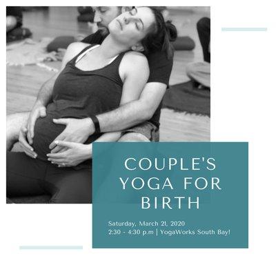 Couple's Yoga for Birth, partner yoga for pregnant couples.