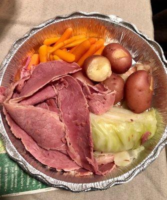 Corned beef dinner (takeout)