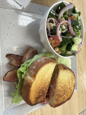 BLT and Mediterranean salad