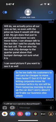 The GM puts all trade in cars as fair!! So if your car is in excellent condition you'll Never get a fair deal from this place