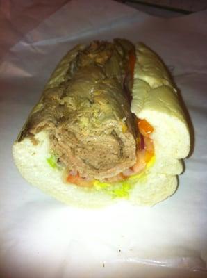 Too well-done for a roast beef sub