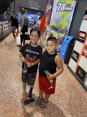 My son and god son at sky zone in Cerritos