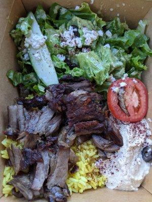 Beef shawarma plate