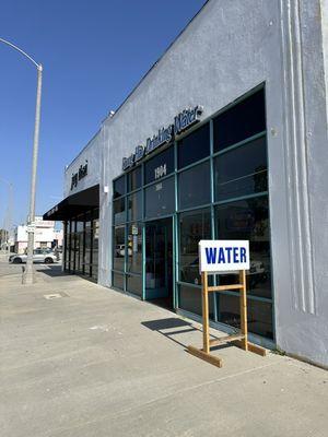 Sidewalk of the store facing Valley Blvd