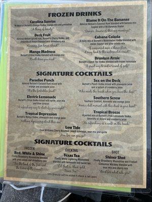 Drink Menu