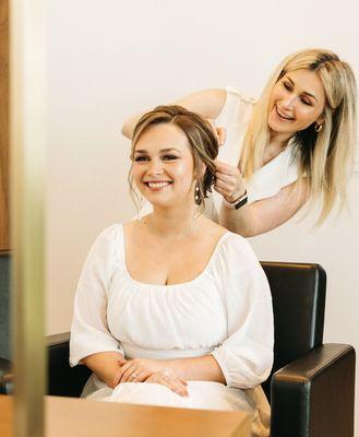 Feel confident on your big day with our incredibly talented wedding hair specialists. They are sure to create the perfect style for you