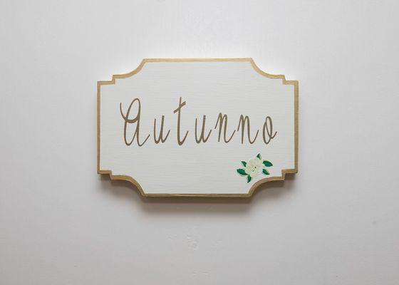 Autunno Room: Sign on Bedroom Door