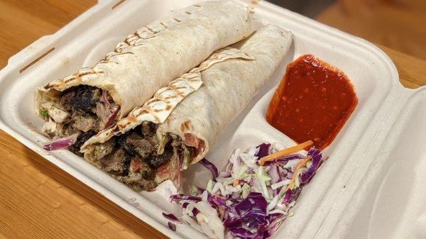 Lamb and Beef shawarma Wrap