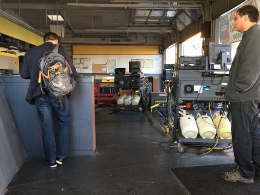 Inside of smog check facility