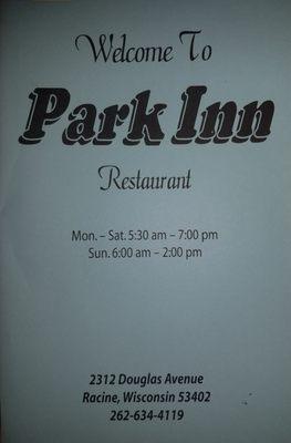 Park Inn Menu