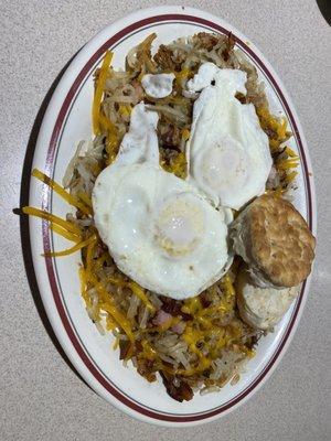 Meat lover's skillet. Very tasty. Huge portion: easily enough for two meals.