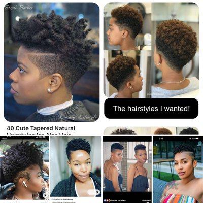 These are photos of hairstyle I wanted.