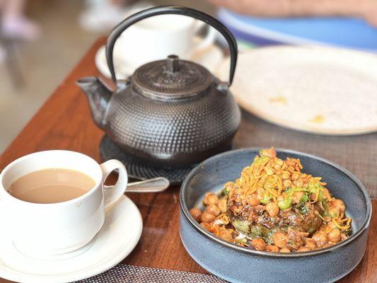 Aloo Tiffin Chaat and Masala Chai Tea