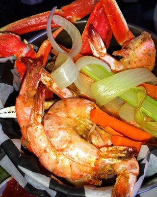 Cajun shrimp and crab bucket