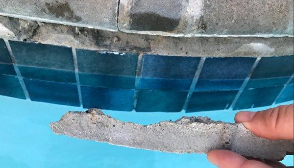 This is an example of work performed by Sandcastle Construction. This was masonry work in Hampton, NH that fell apart in  12 months