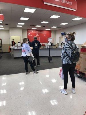 Years ago, Target would have never allowed six people to wait in line, they would've called for backup.