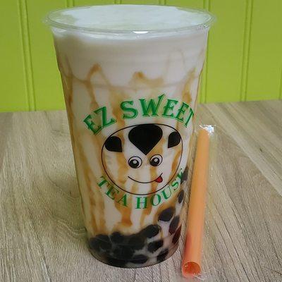 Caramel Vanilla blended with boba