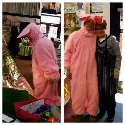 The Easter Bunny came to visit us in the candy store!