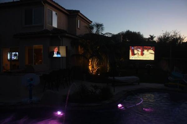 Backyard Theater and multi location Audio and Video system.