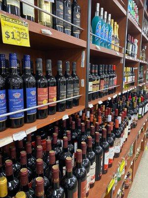 Large selection of wine and liquor at a reasonable price