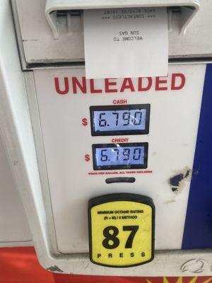 Proof of location for the gas price on June 15, 2022