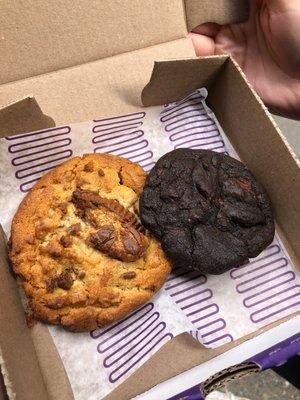 Double Chocolate Chunk Cookie and Chocolate Peanut Butter Cup Jumbo Deluxe Cookie