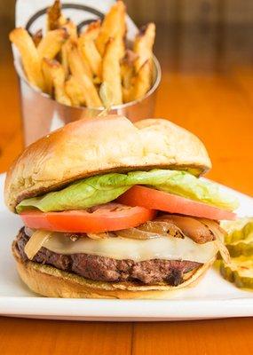 Bison Burger with hand-cut, fresh potato fries